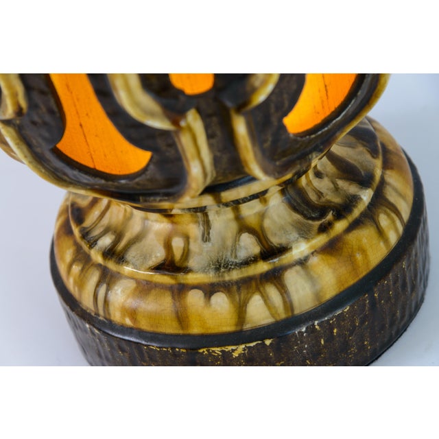 Pair Mid-Century Modern Drip Glazed Ceramic Lamps, Hand-Crafted For Sale - Image 11 of 15