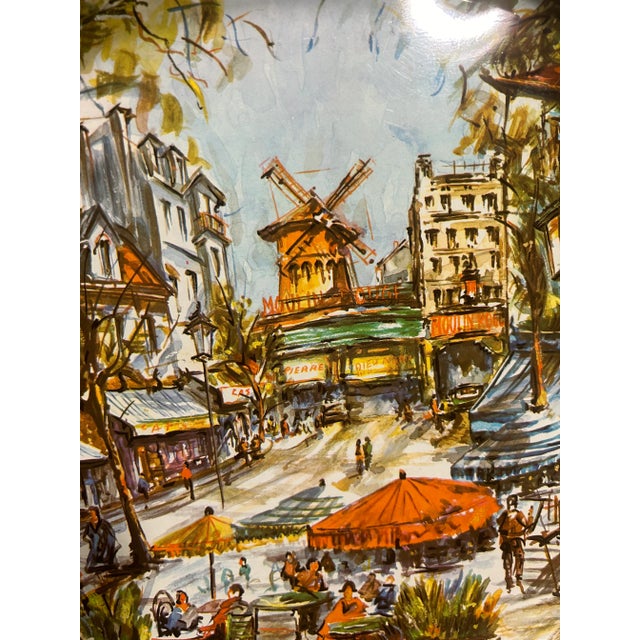 Mid-Century Modern Moulin Rouge Round Enamel Tray By, Daher Paris For Sale In Palm Springs - Image 6 of 11