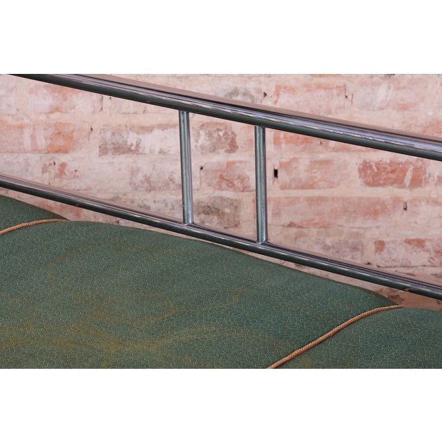 1930s Bauhaus Sofa in Chrome, Steel, and Fabric, Czech, 1930s For Sale - Image 5 of 12