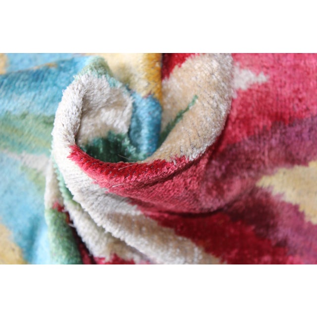 Contemporary Bohemian Multi Color Hand Knotted Pillow For Sale In Washington DC - Image 6 of 9