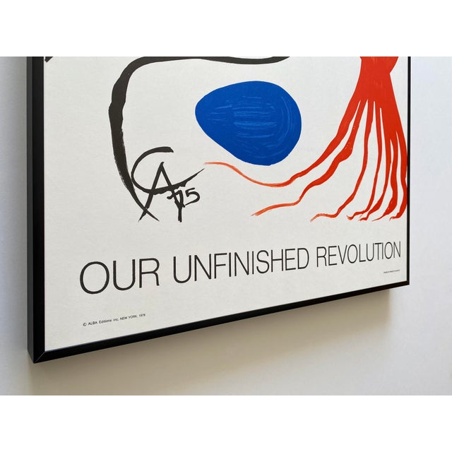 Alexander Calder Vintage 1976 Mid Century Modernist Mourlot Fine Art Lithograph Print Framed Our Unfinished Revolution Poster " Octopus " 1975 For Sale - Image 11 of 18