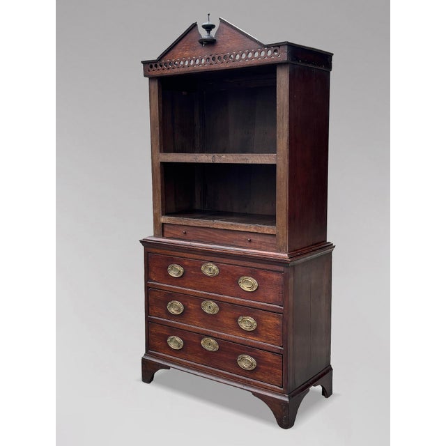 Small Antique George III Oak Housekeepers Cabinet, C1770 For Sale - Image 6 of 13