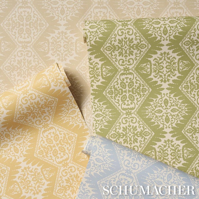 Schumacher Berkeley Wallpaper In Apple For Sale In New York - Image 6 of 6