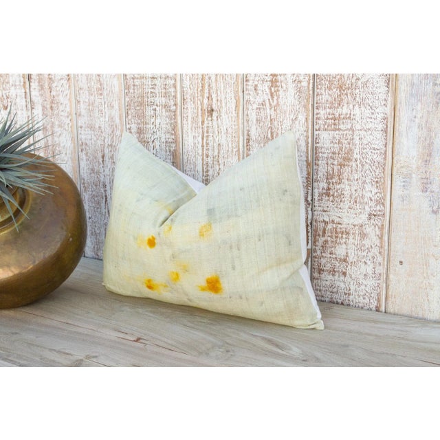 Indian Vintage Priyam Tie Dyed Organic Silk Lumbar Pillow For Sale - Image 3 of 10