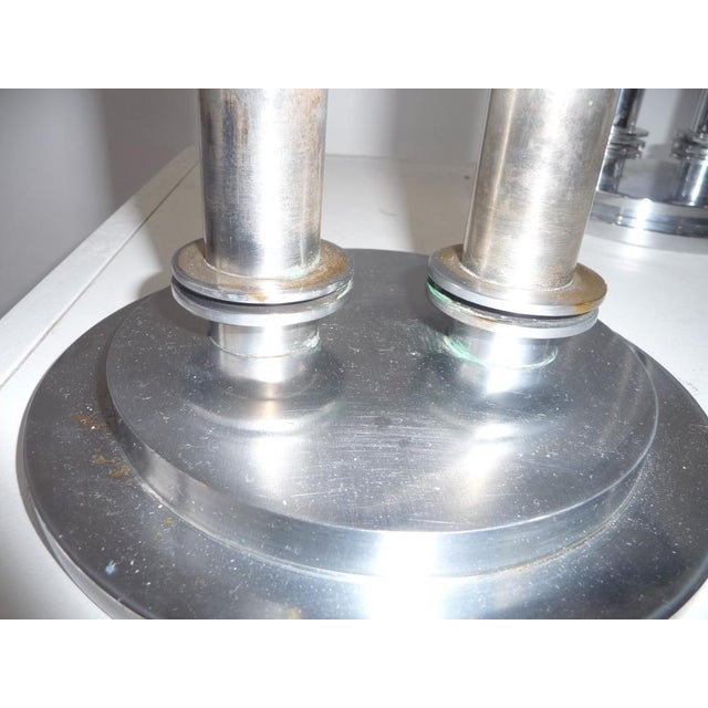 Large Modernist Machine Age Candlesticks, 1930s, Usa., Set of 2 For Sale - Image 13 of 18