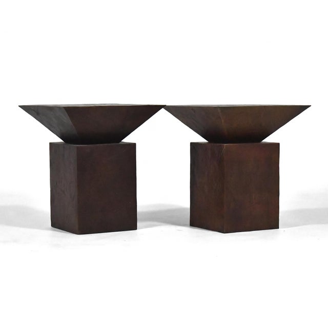 Metal Pair of Gene Summers F22 Stools/Side Tables For Sale - Image 7 of 8