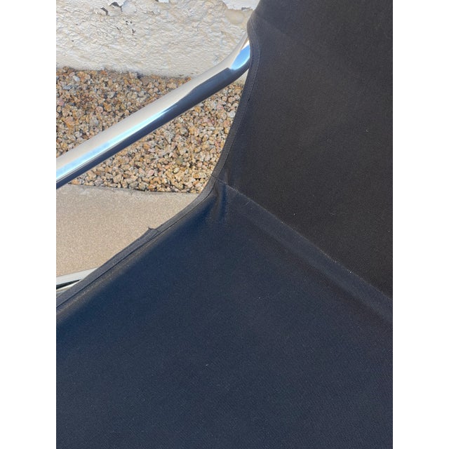 Red 1970s Arcadia High-Back Chrome Steel Framed Chair and Ottoman Designed by Byron Botker for Landes For Sale - Image 8 of 12