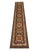 This long Kazak-style wool runner pairs a charcoal gray field with a cream border and a rhythmic row of geometric...