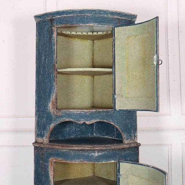 Swedish Bowfronted Corner Cupboard For Sale - Image 9 of 11