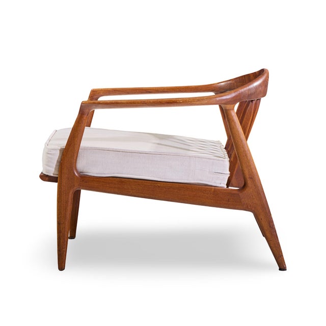 Wood Milo Baughman for Thayer Coggin Mid Century Walnut Horseshoe Lounge Chairs - Pair For Sale - Image 7 of 12