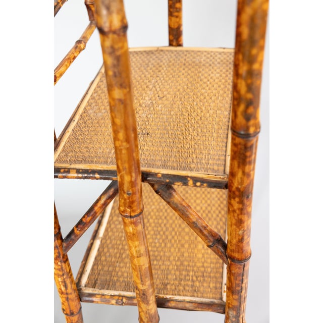 Wood Antique 19th Century English Bamboo Tiered Magazine Rack For Sale - Image 7 of 9