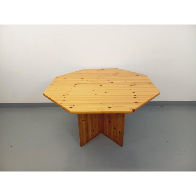 Vintage Octagonal Pine Dining Table with Extension, 1970s For Sale - Image 11 of 18