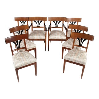 Antique Biedermeier Chairs and Armchairs, 1920s, Set of 8 For Sale