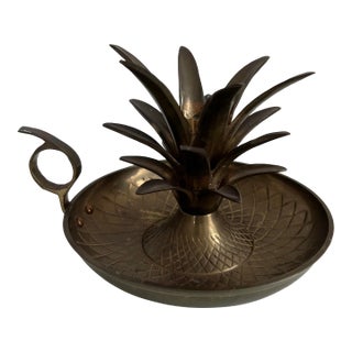 Vintage Brass Pineapple Candlestick by Penco, Chamber Stick For Sale