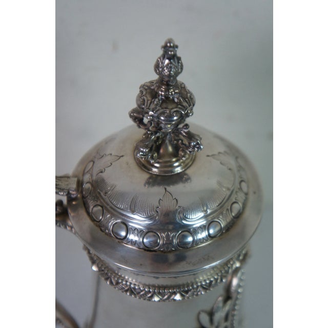 Silver Antique 19th Century Dutch 800 Silver Baroque Figural Tankard Stein For Sale - Image 8 of 13