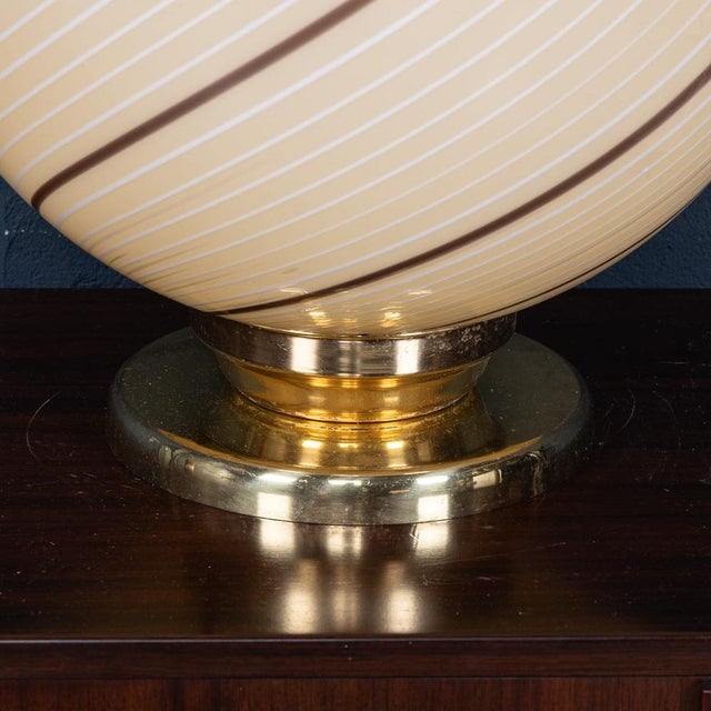 Vintage 20th Century Italian Hand Blown Glass Table Lamp, Murano, 1980 For Sale - Image 13 of 18