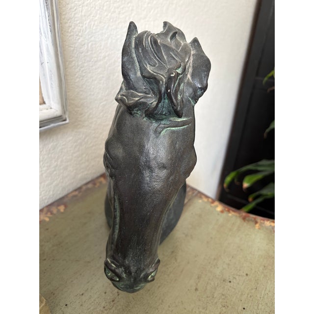 Mid-Century Modern Vintage 1970s Sculptural Decor Horse Head For Sale - Image 3 of 7