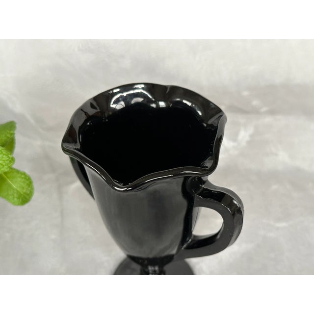 Black Vintage Black Glass Vase For Sale - Image 8 of 12