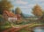 1970s B. Trapp Vintage Meadow & Cottage Framed Oil Painting on Canvas For Sale - Image 5 of 12