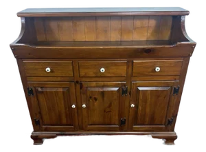 Ethan Allen by Baumritter Antique Pine Sideboard Buffet Vintage Country Server Cabinet
