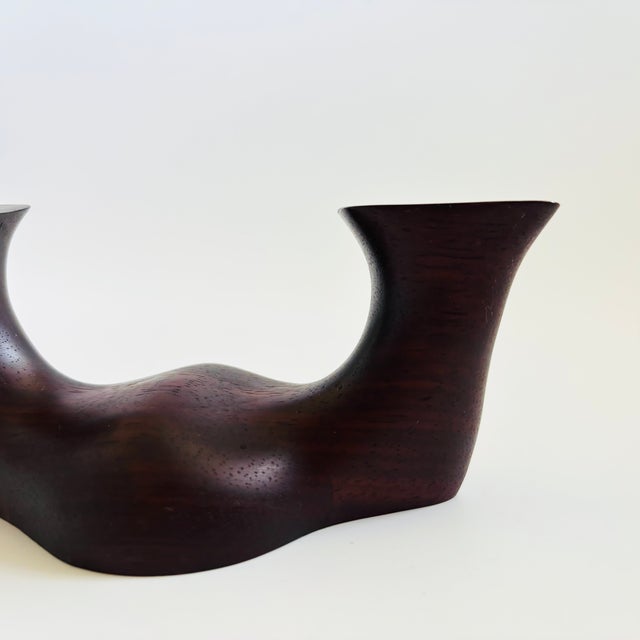 Wood Vintage Carved Wood Candle Holder For Sale - Image 7 of 12