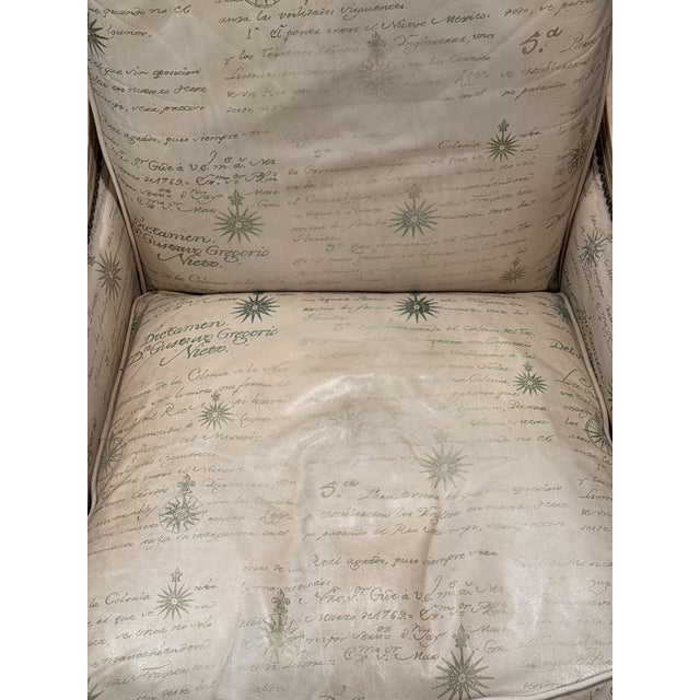 White Vintage French Louis XVI Style Leather Bergere Chair by Beacon Hill For Sale - Image 8 of 8