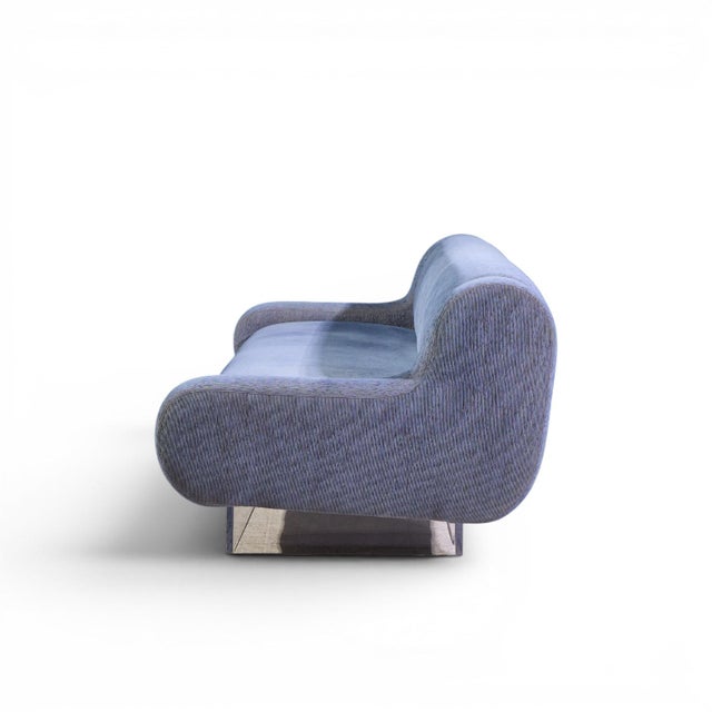 Charles Hollis Jones Charles Hollis Jones Mid Century Waterfall Bear Lucite Base Sofa For Sale - Image 4 of 9