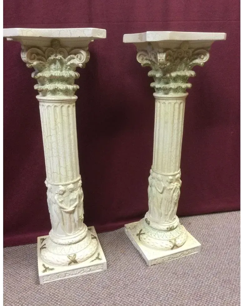 1990s Carved Corinthian Resin Pedestal Stand | Chairish