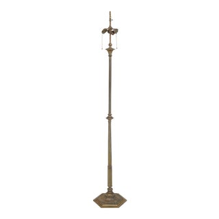 Vintage 1930s High Quality Heavy Bronze Floor Lamp For Sale