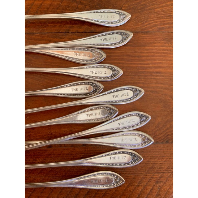 1900 - 1909 "The Ritz" Antique Hotel Silver Plate Cocktail Forks or Oyster Forks - Set of 11 - Hard to Find! - Seafood Forks, Coastal Entertaining, See Pics! For Sale - Image 5 of 10