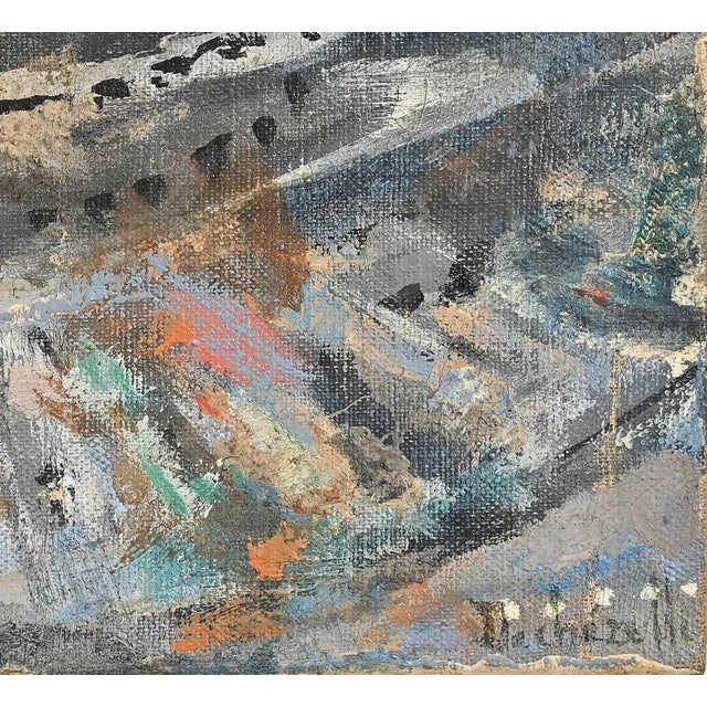 Claude Dechezelle, Abstract Composition, Mid-20th Century, Oil on Canvas For Sale - Image 3 of 4