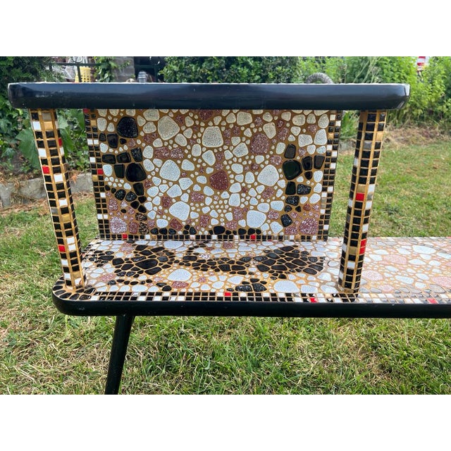 Mid-Century Modern Mid-Century German Plant Stand with Mosaic Stones, 1970s For Sale - Image 3 of 18