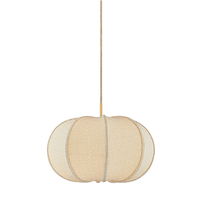 Textile Mitzi Alexandra 20 in. 1 Light Pendant in Aged Brass Finish For Sale - Image 7 of 15