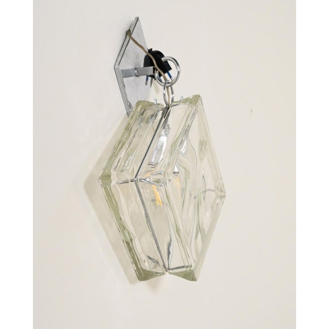 1970s European Pressed Glass and Metal Wall Light, 1970s For Sale - Image 5 of 8