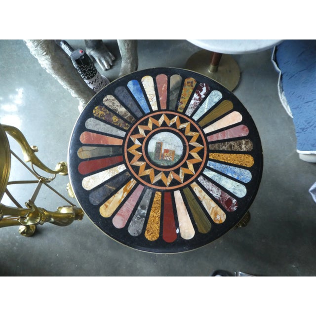 Bronze 19th Century Italian Pietra Dura Topped Bronze Gueridon Tables - a Pair For Sale - Image 8 of 13