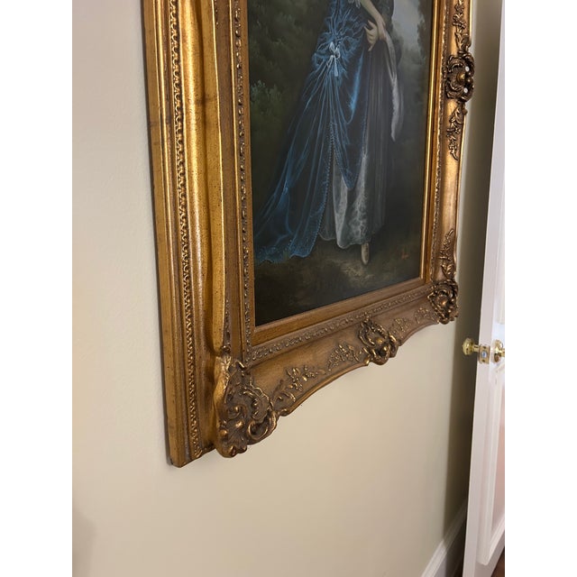 20th Century Oil Paintings Young Boy With Spaniel and Duchess of York - a Pair For Sale - Image 12 of 16