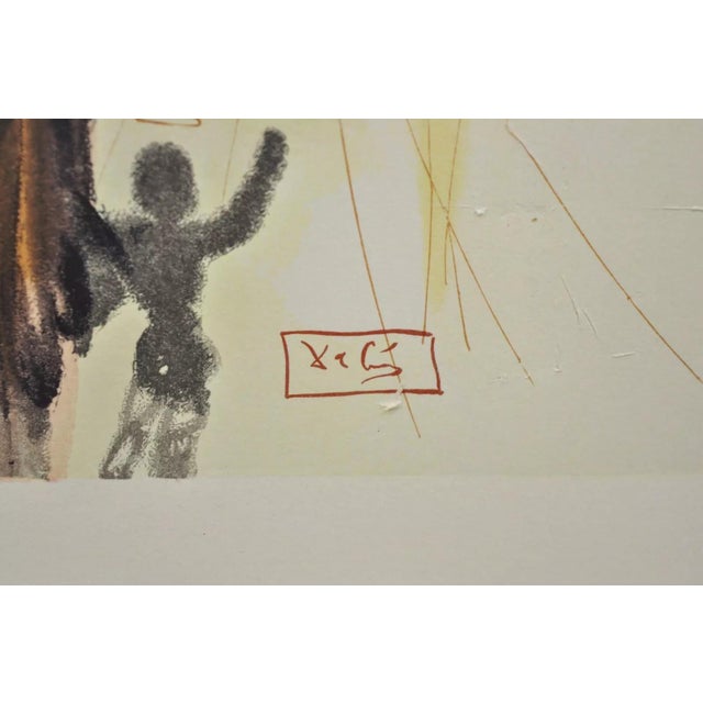 Wood Vintage Salvador Dali Divine Comedy the Triumph of Christ and the Virgin Framed For Sale - Image 7 of 11