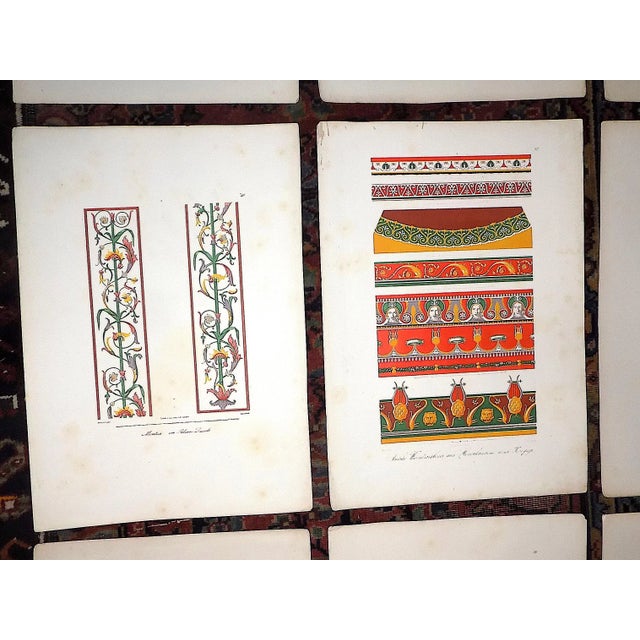 Authentic Antique 18th Century Large Folio Size Hand Colored Ornamental Design Lithographs - Set of 9 For Sale - Image 4 of 8