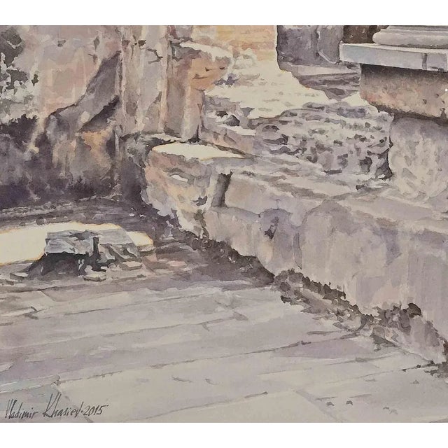 Contemporary Vladimir Khasiev, Hadrian's Villa, Watercolor, 2015, Framed For Sale - Image 3 of 4