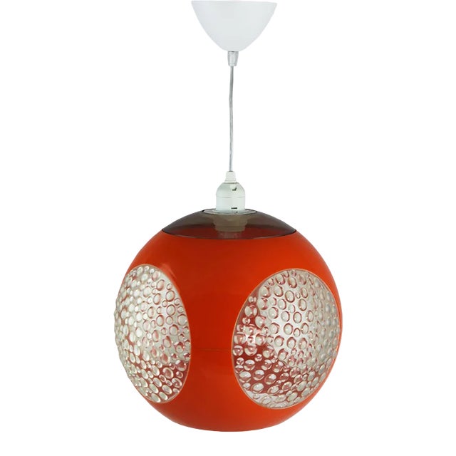 Orange UFO Ceiling Lamp in the style of Luigi Colani, 1970s For Sale