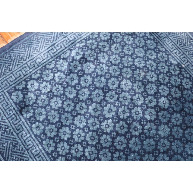 Mid 20th Century Vintage Blue Tibetan Plush Pile Accent Size Rug - 5'4" x 7'3" For Sale - Image 5 of 7