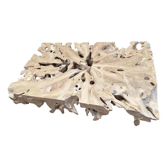 Andrianna Shamaris Bleached Teak Wood Coffee Table, Console or Room Divider For Sale