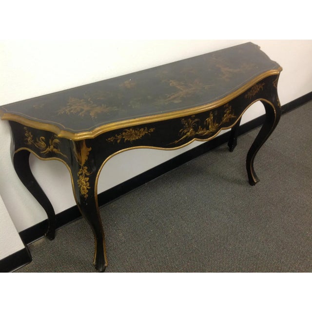 Asian 1970s Asian Modern Hand Painted Console Table For Sale - Image 3 of 6