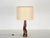 Midcentury Italian Sculptural Table Lamp in Curved Brown Leather, 1970s For Sale - Image 4 of 16