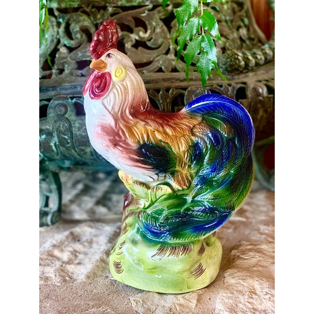 If you love roosters you'll love adding this massive vintage ceramic sculpture to your collection! The piece is...