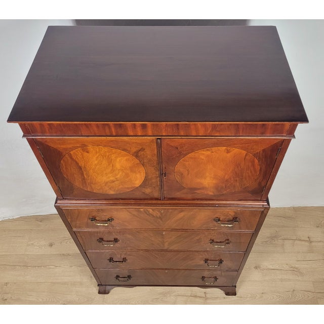 English Edwardian Mahogany Tallboy, 1910s For Sale - Image 13 of 18