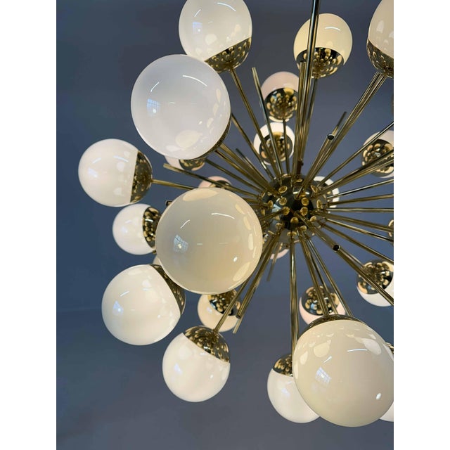 2000 - 2009 Mid-Century Modern Murano Glass and Brass Sputnik Chandelier, 2000s For Sale - Image 5 of 15