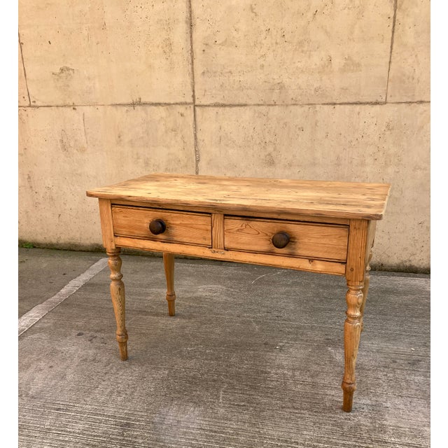 English Pitch Pine Console Table with Drawers For Sale - Image 5 of 14