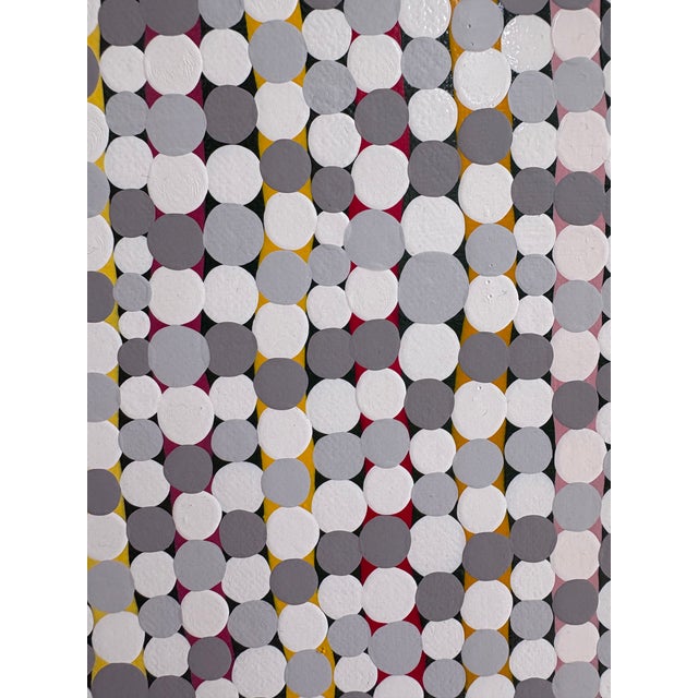 Peter Christian Petersen (Danish), "Music Makes the Edge", 2000, acrylic and enamel on canvas, white and grey dots over...