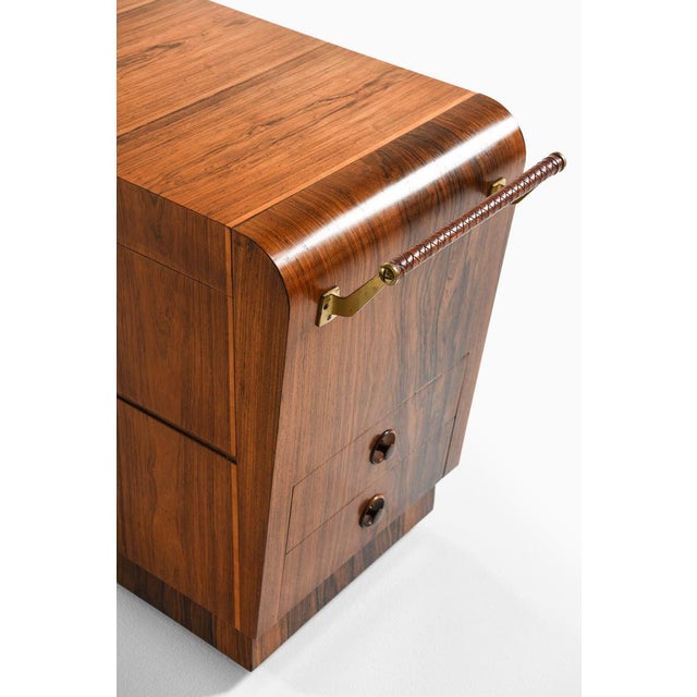 Bar Trolley in Brass and Rosewood from Erik Matsson, 1930s For Sale - Image 6 of 15